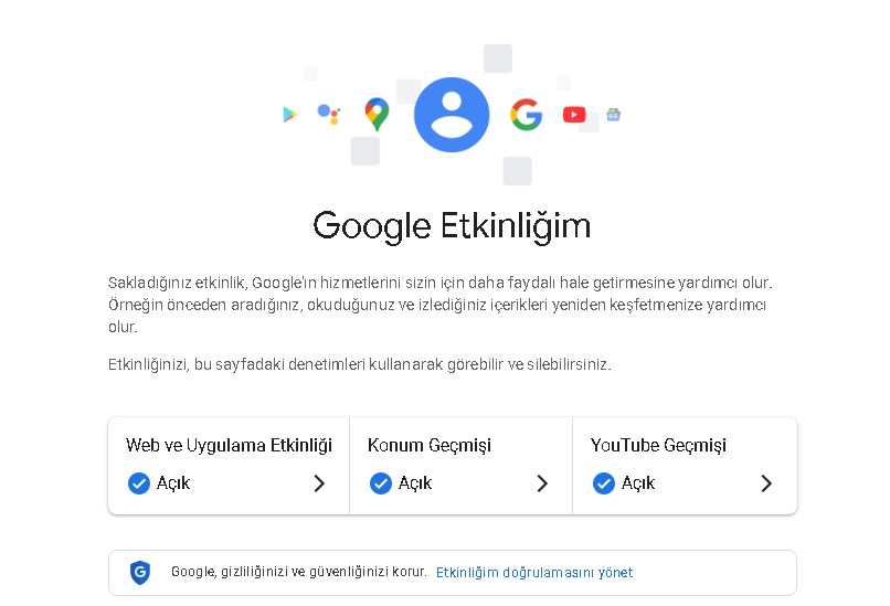 Google Hesabının Geçmişi Nasıl Silinir? Görseli